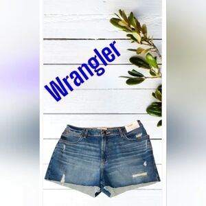 Wrangler High Rise Vintage Distressed Shorts